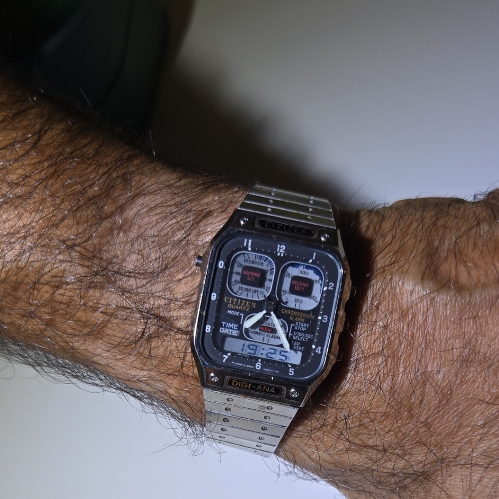 Citizen Silver and Black Dual Display Smartwatch